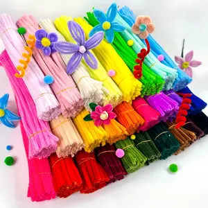 1000 PCS Rainbow Set Chenille Stems, Bulk Pipe Cleaners DIY Craft Supplies for Kids’ Creative Projects, Christmas Decorations
