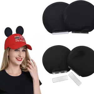 Minnie Mouse Ear Hat Decoration, Replaceable Baseball Cap Mouse Ears, Universal Fit for Adults & Kids, Perfect for Theme Parks Halloween & Christmas