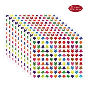 Star Shaped Sticker, 10 Sheets Self Adhesive Star Sticker, Decorative Sticker, Cute Stickers for Envelope, Diary, Birthday and Holiday Party Decoration