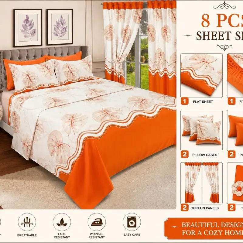 Sublime Luxury  King 8-Pieces Sheet Set