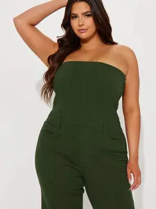 Mine For The Weekend Denim Jumpsuit - Green