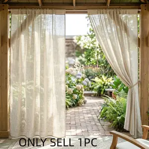 1pc UV-Protective Courtyard Curtains, Fade-Resistant Drapes for Patios and Porches, Privacy and Sunshade Decorative Curtain