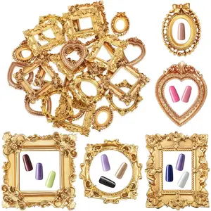 25 Pcs Vintage Mini Picture Frames Baroque Antique Small Resin Jewelry Display Table Frame for Christmas DIY Photo Holiday Party Decoration (Gold) - Home Improvement.