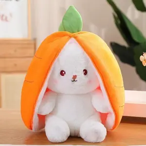 Cute Soft Plush Rabbit Doll, Variable Carrot and Strawberry Design, Ideal Christmas Gift, Valentine's Day Gift, Mother's Day Gift, Girl Gift
