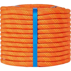 1/2 Inch 50ft Braided Arborist Rope, Nylon Rope for, Tree Work, Cargo, Pulling,(Orange)