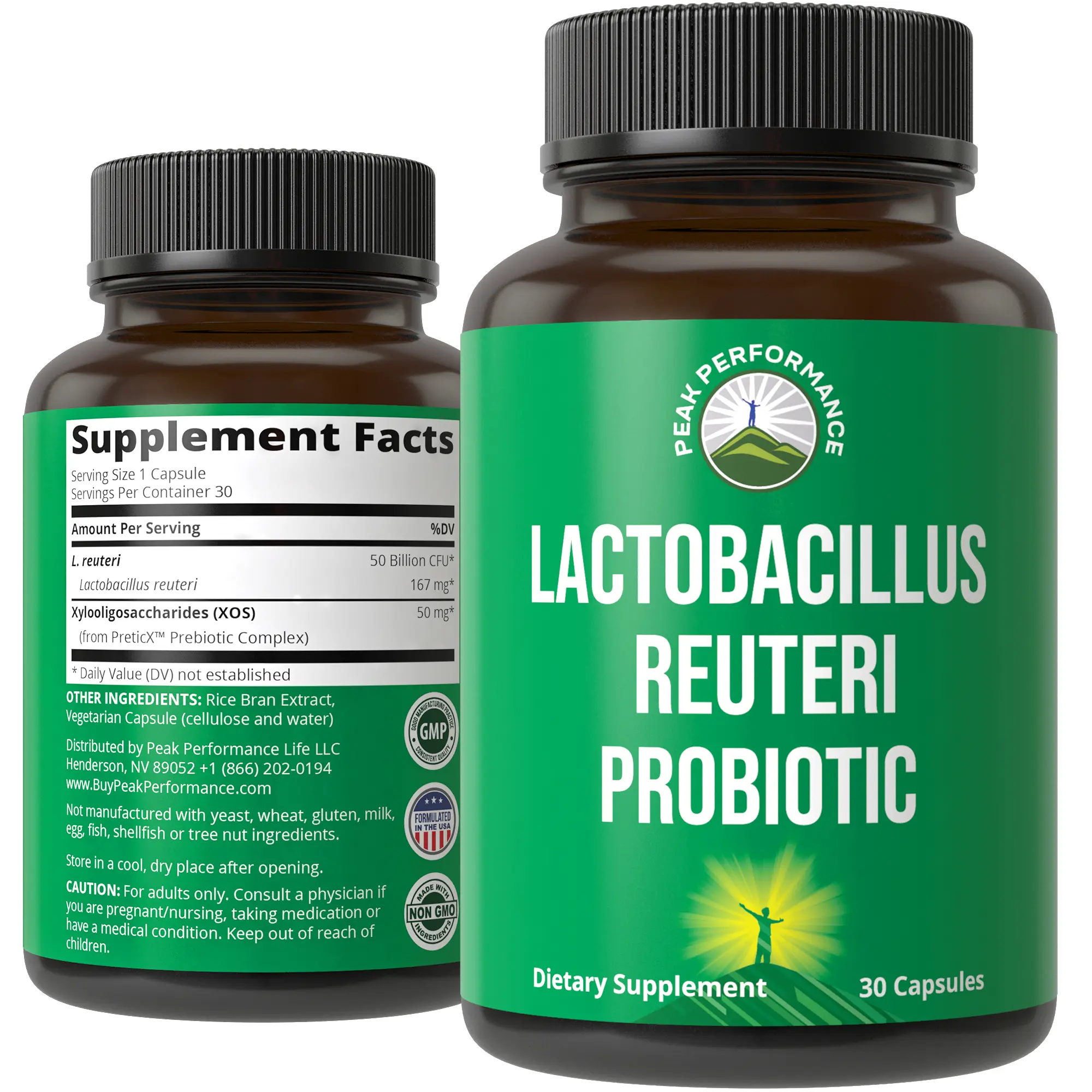 Lactobacillus Reuteri 50 Billion CFU Probiotics with Clinically Studied PreticX XOS Prebiotic. L Reuteri Probiotic Capsules Supplement for Gut Health and Digestive Support. For Both Women & Men