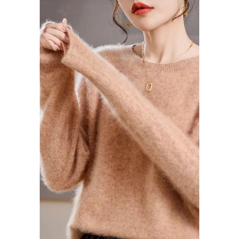 Brushed Wool Crewneck Sweater，Vintage Wash & Cloud-Like Soft，Cozy Winter Uniform，Knitwear Sweater Suitable For Autumn And Winter target sweater