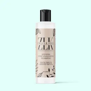 Biotin Infused Deep Cleansing Shampoo Sulfate-Free Paraben-Free Fragrance-Free Vegan Formula