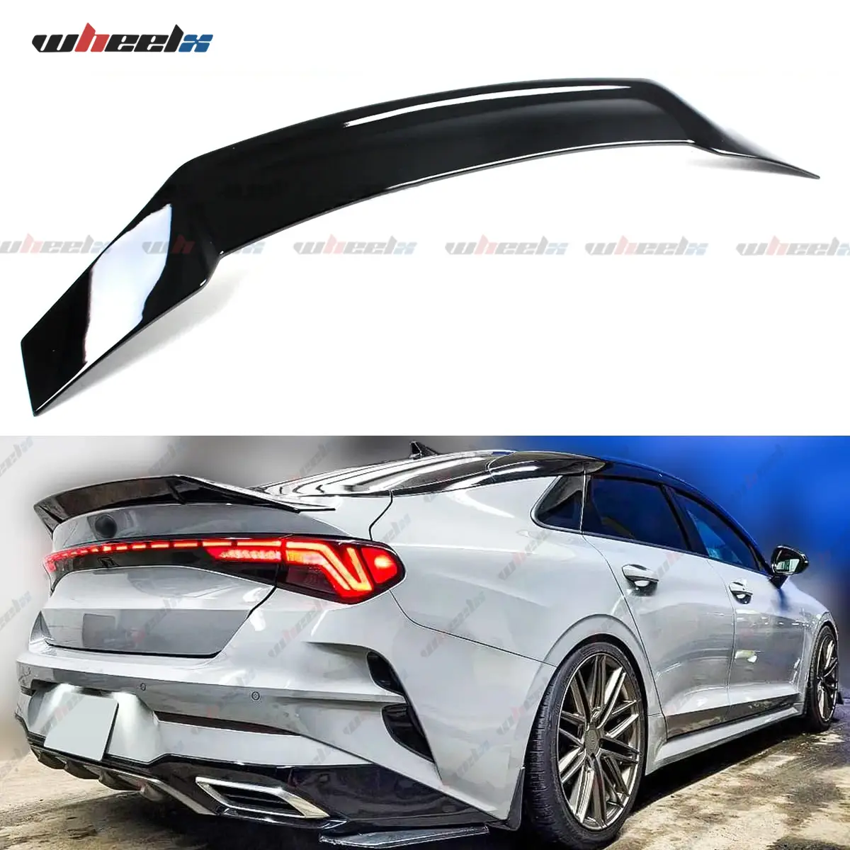 2021-2024 – Kia ​​K5 LX LXS GT EX KDM gloss black R style duckbill trunk spoiler Car – Kia trunk spoiler Accessories, Rear Trunk Spoiler