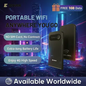 Portable WiFi Hotspot with 20GB Data, No SIM Required, 4G LTE Tri-Band Global Coverage, Lightweight for Car RV Travel, Travel Ready for 120+ Countries Wifi Battery Powered Wireless Outdoor