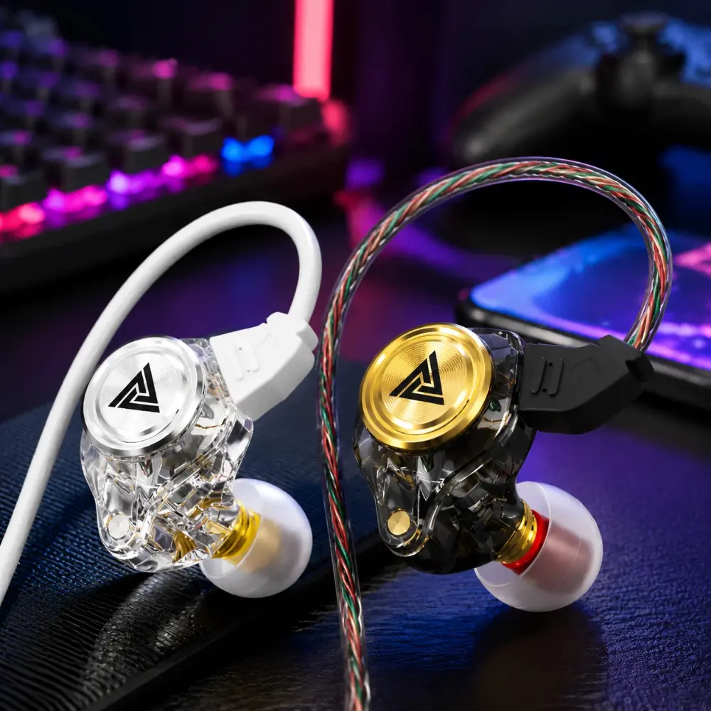 Wired Gaming Earbuds Headset - Ak3file In-Ear Monitors with 1DD 10mm Dynamic Driver, Deep Bass, HiFi Sound for Music, Gaming, Video Calling (Party Bag Gift Essential)