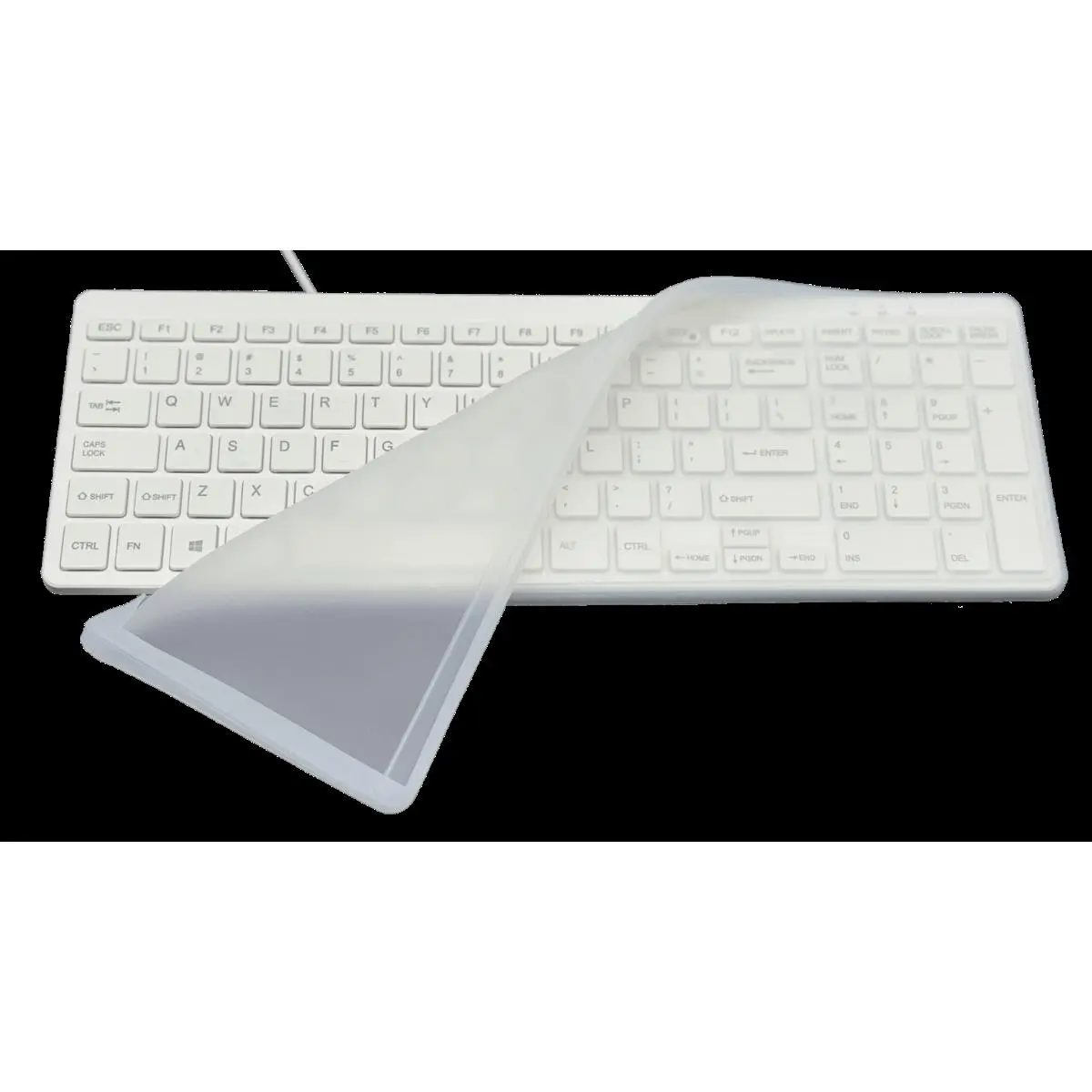 MAN & MACHINE Y Cool Silicone Flat Fitted Keyboard Cover - Drape Design, Easy Clean, Disinfectable, Sterilizable, Added Layer of Protection Computer Keyboard Protector, Computer Use, Thin Silicone Keyboard Covers