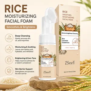 Rice Water Face Wash,Viral Glow Face Wash – Soft Skin & Glow Boost | Ceramide Barrier Repair Cleanser,Soft Foam Daily Skincare for Clean & Balanced Skin,Gentle Hydration & Easy Rinse Skincare Essential
