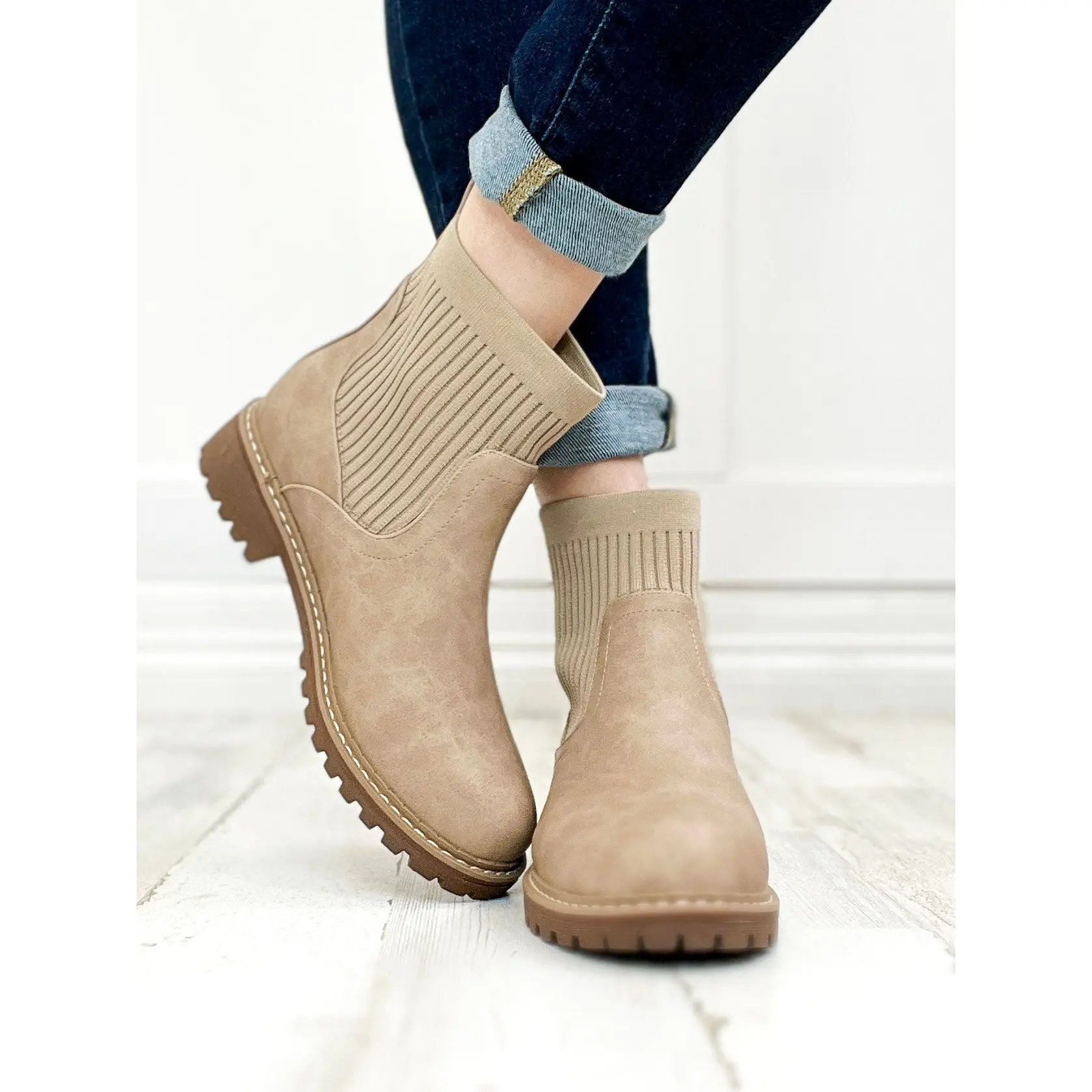Corkys Cabin Fever Chunky Bootie in Camel