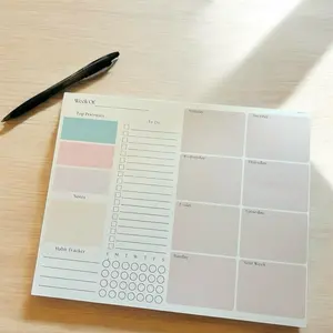 Minimalist Weekly Planner Notepad | 8x10 | Undated | Week Of: Top Priorities, To Do, Note, Habit Tracker, SMTWFS, Weekly Planning notepad  planners