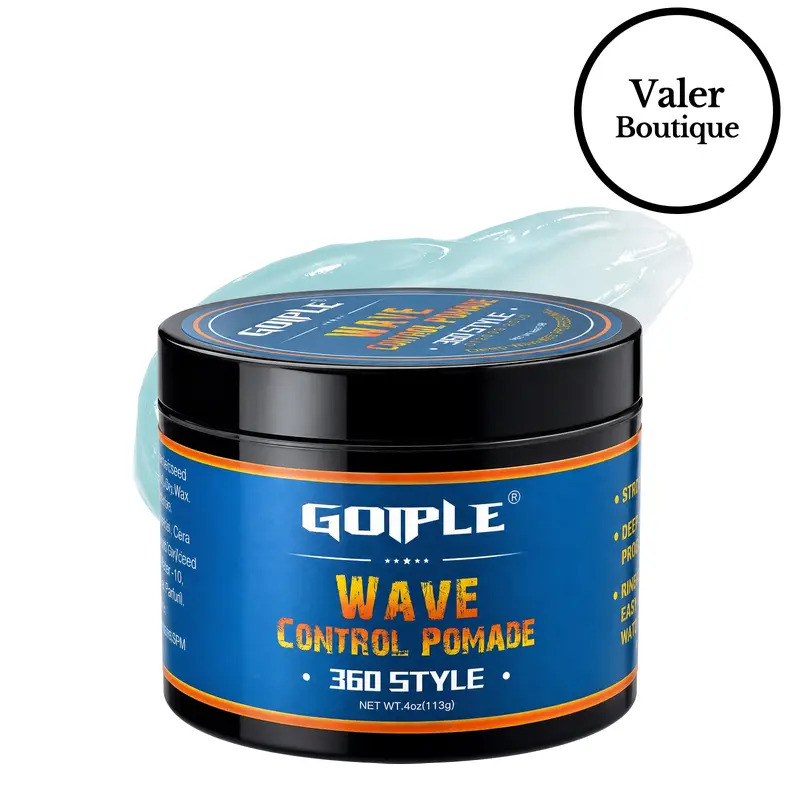 Natural Wave Pomade Strong Hold Easy Wash 360 Wave Training Hair Cream, Waves Grease for Men Water-Based Hair Cream for Wave, Moisture, Control and Silky Shine, Wave Pomade for Black Men 4oz,valentine's day gifts for her/him