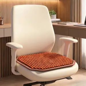 Summer Car Seat Cushion, Cool Wooden Bead Backrest, Breathable Ice Silk, Universal Fit for Truck and All Seasons