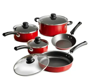 Tramontina 9-Piece Non-stick Cookware Set, Red