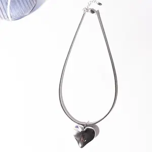 Iramat Silver Heart Pendant Choker Necklace - Stylish Women's Jewelry for Elegant & Trendy Looks with Adjustable Chain and Polished Heart Pendant
