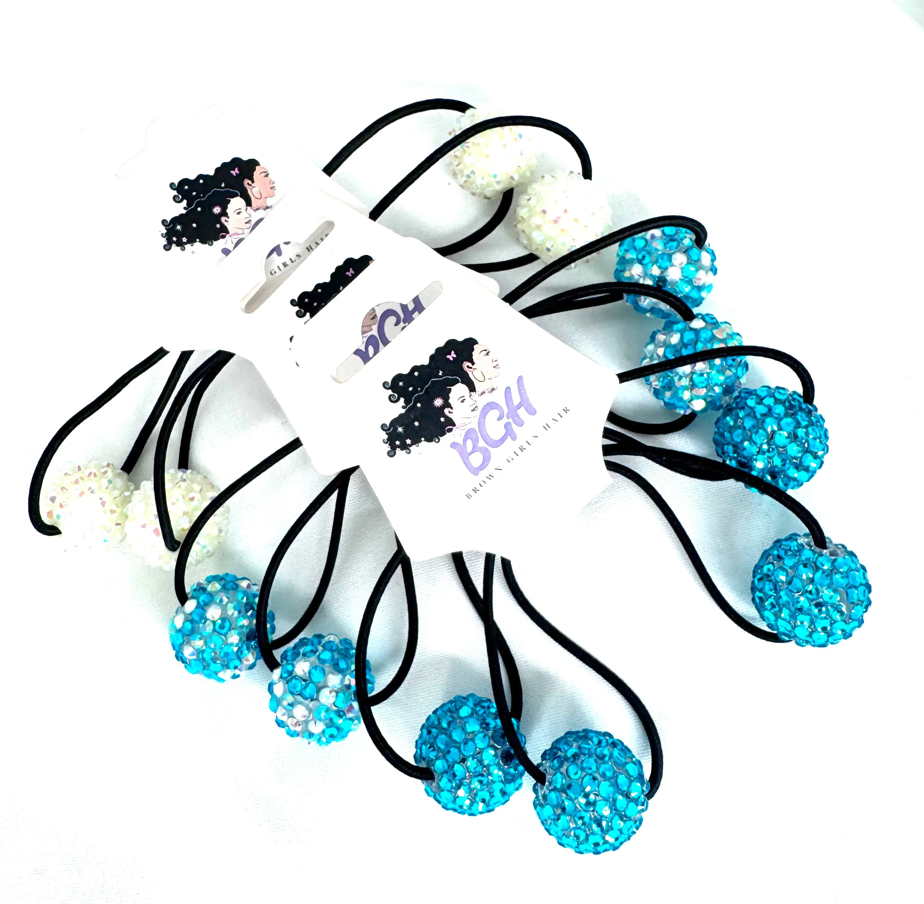 Brown Girls Hair®6pc SEA Bundle Hair Ballies | Hair Knockers Bobbles Elastic Ties