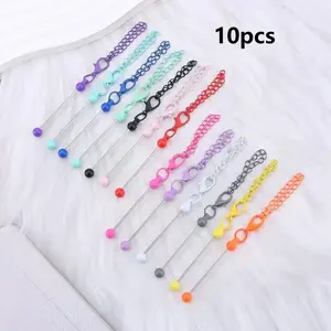 10 Piece Beaded Keychain Set, DIY Keyring Making Materials, Handmade Bead Keychains, Decorative Accessories, Bag Charms, Holiday Gifts, Keychain for Bags