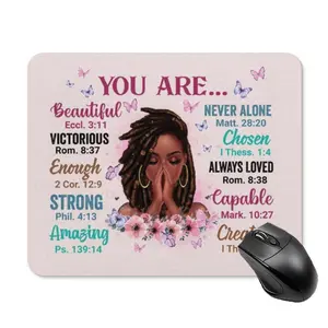 Letter & Girl Pattern Mouse Pad, Rectangle Non-slip Gaming Mouse Pad, Office Desk Decorative Keyboard Mat For Home Office, Fun Desktop Accessories, Gifts for Mums