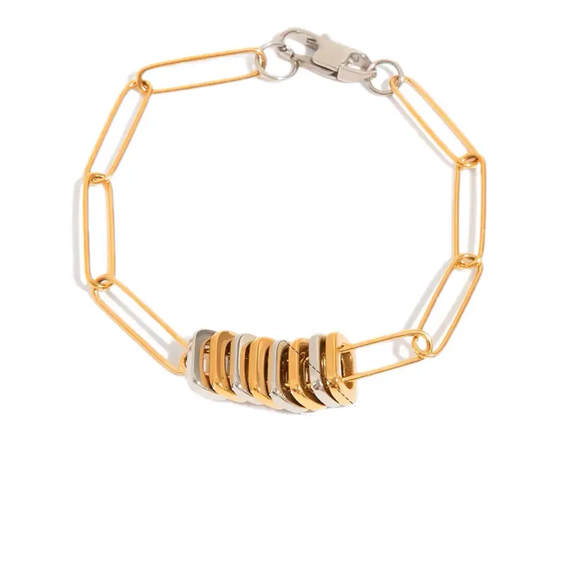 Paper Clip Bracelet - Simple Design with Gold and Silver Elements as Shown