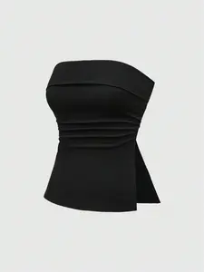 Women's Solid Color Tie Shoulder Crop Tank Top, Casual Sleeveless Cropped, Elegant Classy Tops, Casual Fashion Sleeveless Top for Daily Outdoor Wear, Ladies Clothes for All Seasons