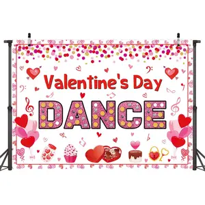 2D flat banner1pcsValentine's Day Dance Banner Backdrop   Valentines Photography Background School Church Community Event Sweetheart Dance Party Valentines PropsPhotographyPropsPropsAnniversaryBackgroundStudioPhotoBoothPropBannerBannerHomeDecorScene