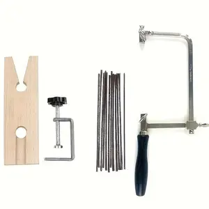 3 In 1 Jewelry Saw Kit, Professional Jewelry Saw Set, Saw Bow Set For DIY Jewelry Making, Including Saw Arch, Handle & 144pcs Saw Blades & Wooden Table Fixture, Hand Tools, Cutting, Hardware