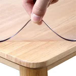 1.5mm PVC transparent tablecloth with a thickness, heat-resistant, waterproof, and oil resistant dining table mat, 1pc
