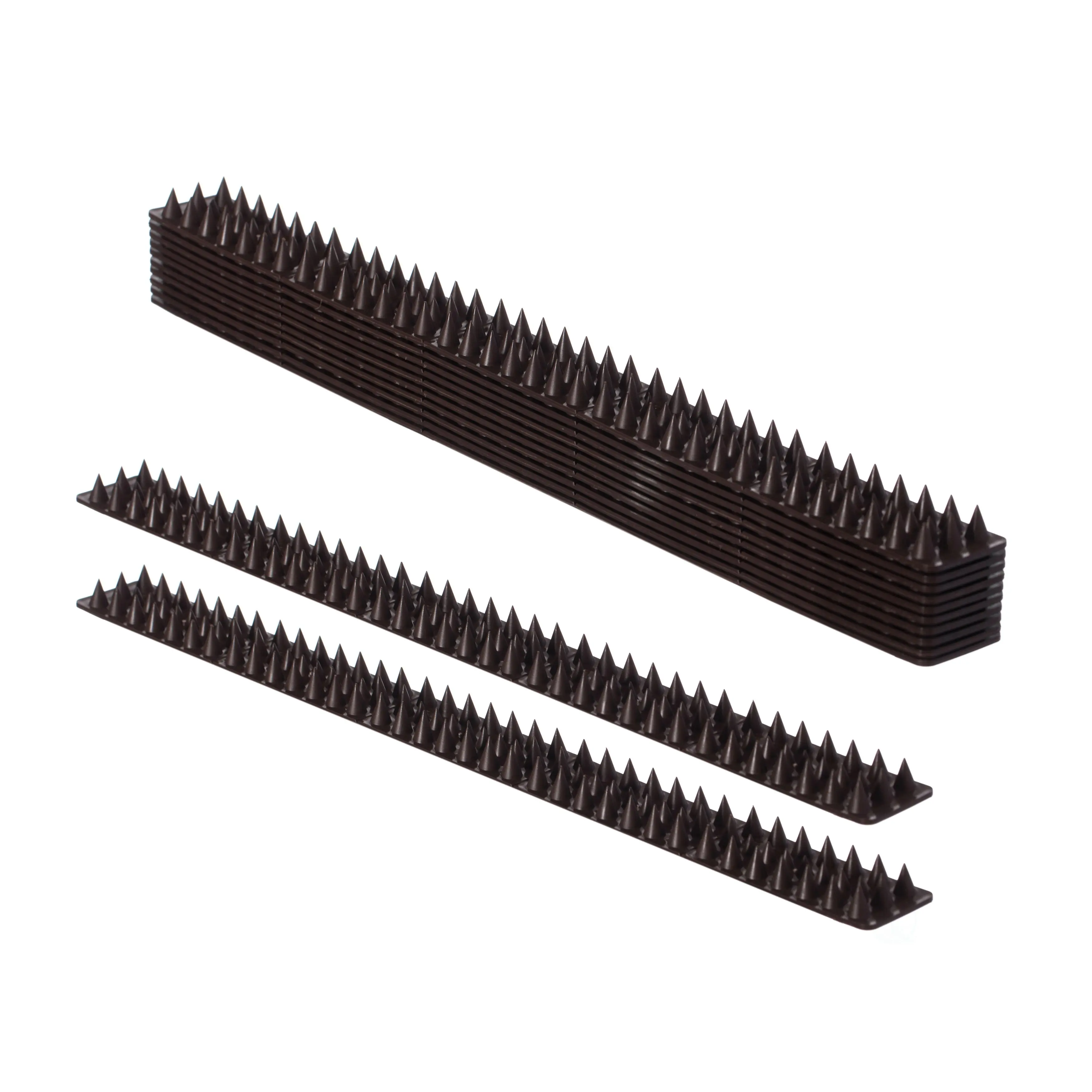 212 MAIN Brown Plastic Outdoor Bird Repellent Wall Defender Fence Spikes - 10-Piece Easy-Install Gate Accessory with Warning, Nails, Mounting Hardware, Cable Zip Ties, 1.75in W x 19.25in D x 0.75in H, 0.25lb (Home Improvement, Garden Supplies), 0.25 Lb