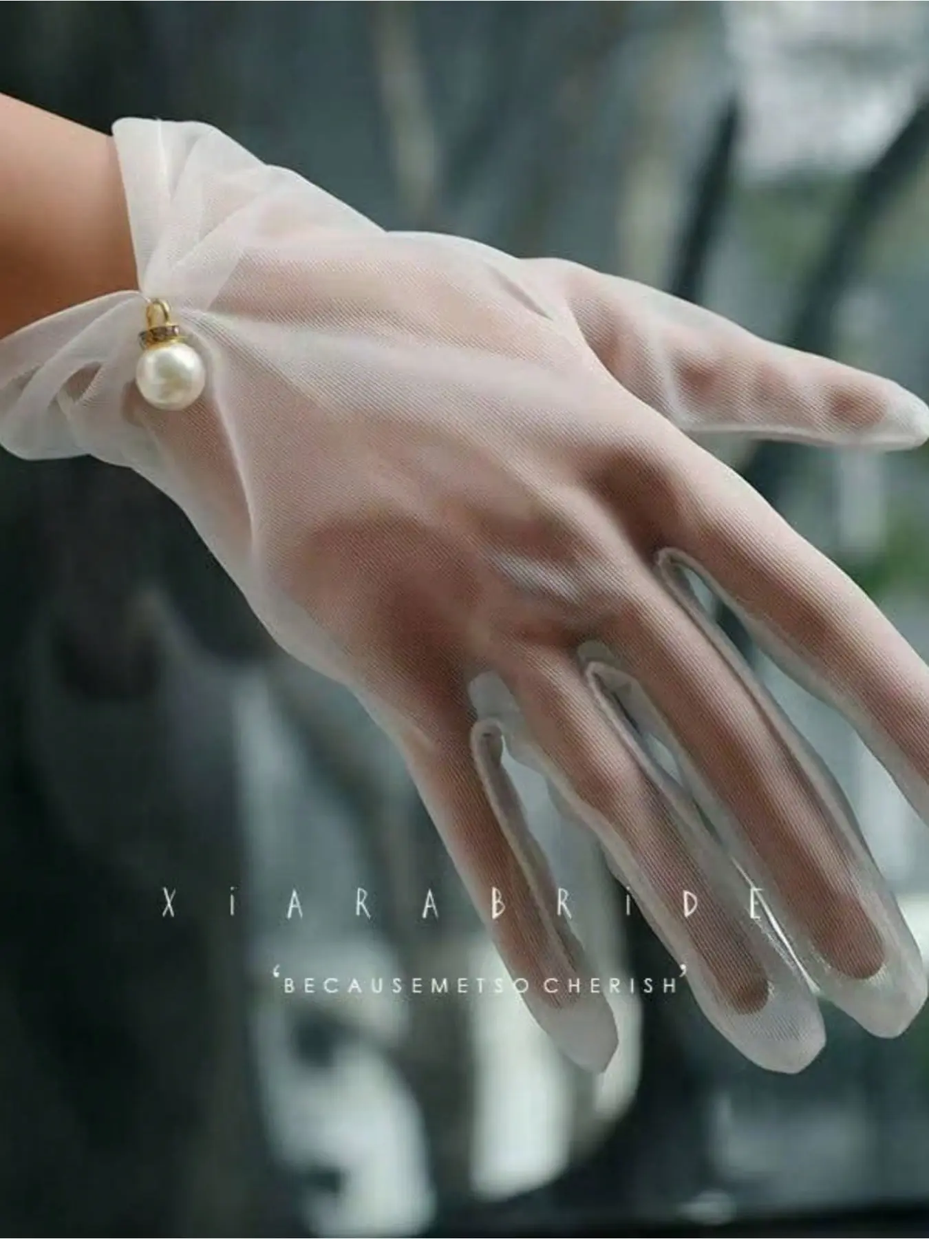 bridal short wedding dress gloves photography wedding white gauze beads women's white wedding lace gloves Textured