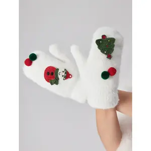 Cider CHRISTMAS TREE & SNOWMAN DOUBLE FLEECE LINED GLOVES
