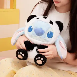 【Holiday Gift】Disney Stitch Series 11-inch Panda Stitch Plush Toy – Cute Animal Dress-up Plushie, Collectible Stuffed Toy for Kids & Fans