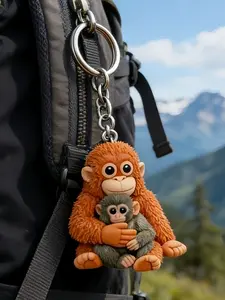 2D Acrylic Protect Punch the Monkey Gorilla Keychain Pendant, Keychain For Bags, Cute Cartoon Style, Bag Decoration, Bag Charms, All Seasons Accessory