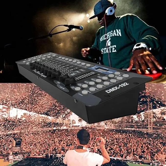 SHEHDS 192 DMX DJ Controller LCD Display DMX Controller DJ Equipment Stage Light Controller for Dj Lights, Par Lights, Moving Head Lights, Pubs, Night Clubs, Disco
