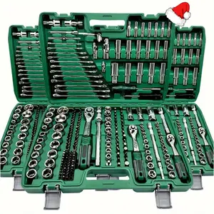 "216&151 216-Piece Mechanic Tool Set: Comprehensive Auto Repair & Household Tool Kit with 1/2"" & 3/8"" Drive, Ratchet Wrench