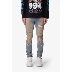 mnml Slashed Skinny Denim - Vintage Blue