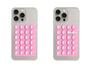 2PCS Phone Silicone Suction Cups,  Phone Case Mount Hands-Free Sticky Cell Phone Grip, Mobile Fidget Mirror Holder for Selfies and Videos
