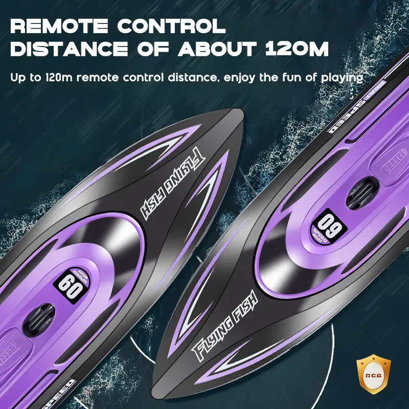 Unisex 2.4G Remote Control High-Speed Minijet Boat - 25KM/H Speed, 120M Range, Built-In LED Set, Low Battery Warning, Overage Cue, Cells-Powered, Halloween Gift - Remote Control Hobby Toy for Kids (Toys & Hobbies Electric RC Boats)
