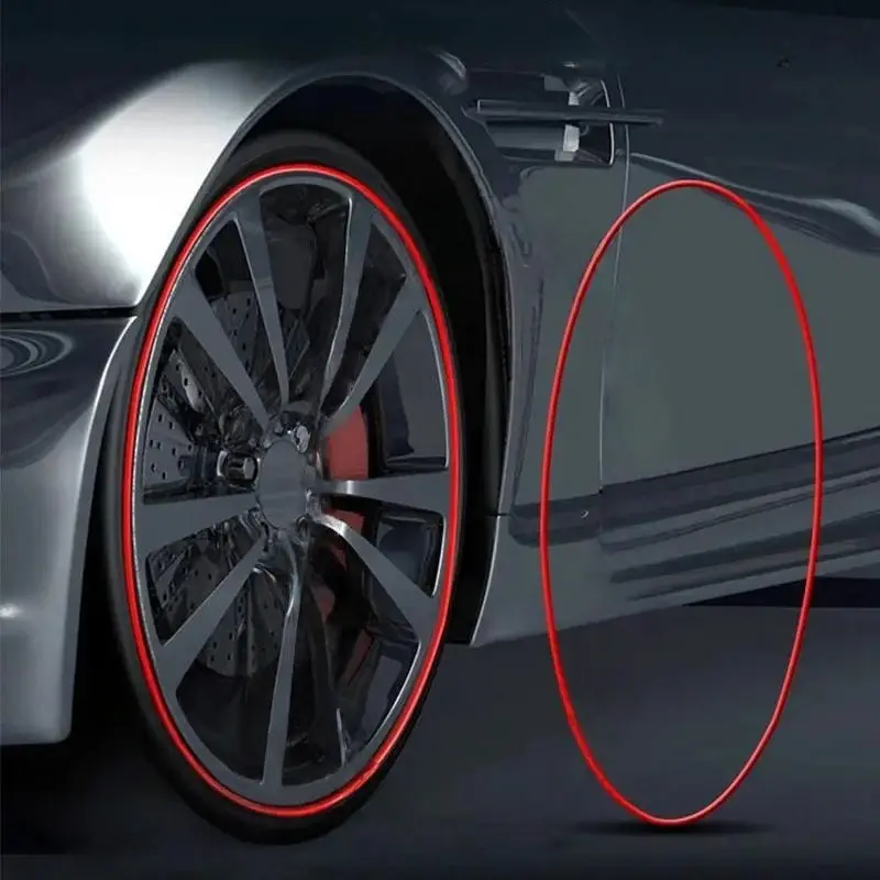 Car Wheel Rim Protector, Car Wheel Rim Protector Decorative Strip, Universal Automotive Car Exterior Accessories for Car Wheel Rim, Reflective Sticker, Decoration