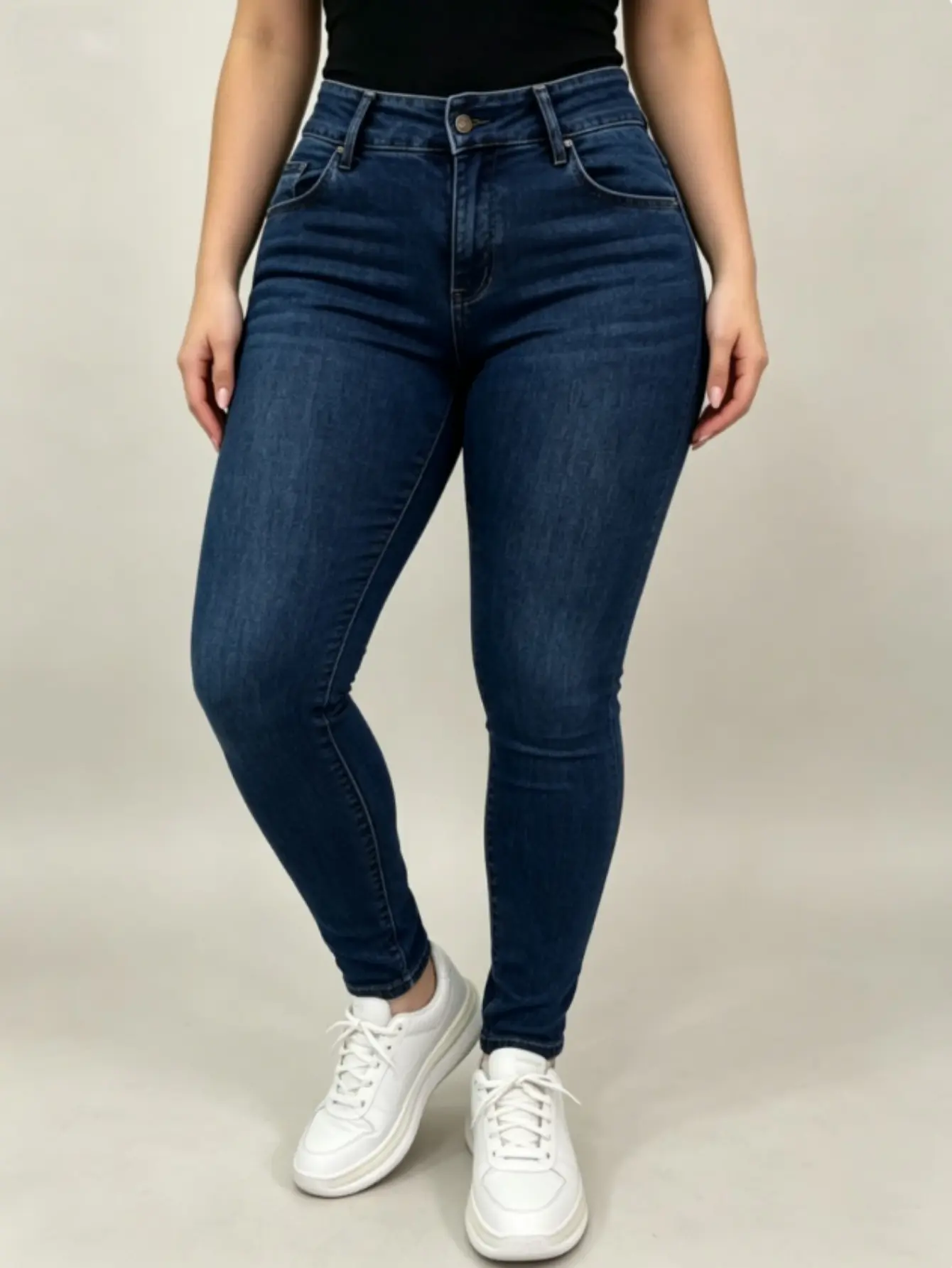 [Plus Size] Women's High Waisted Stretchy Skinny Denim Jeans Pants, Slim Fitted Fashion Streetwear Bootcut Jeans, Casual Daily Wear, Party Commute, All Seasons WH54 BBL