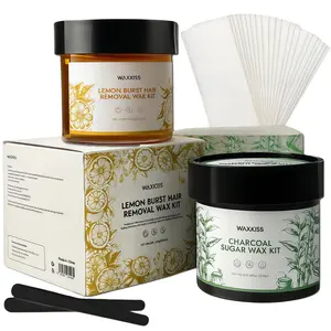 Sugar Waxing Kit, Clean & Easy Charcoal Honey Hair Removal Wax for Personal at Home & Professional at Salon Use, All Skin Types Wax Kit For Women Bikini Face Arms & Legs, Gentle Sugaring Kit - 10.6 oz, 0.66lbs, 300g/Can