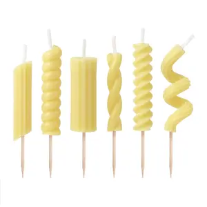 PASTA PARTY Cake Candles – Noodle Celebration Candles, Cute Pasta-Shaped Wax Decorations for Cake Lovers, Kids, Teens & Party Enthusiasts – Perfect Stocking Stuffer or Gift