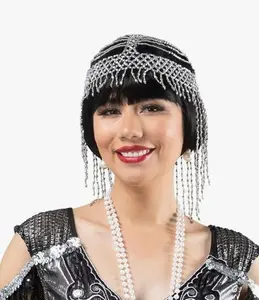 Juliet Cap - Beaded Flapper Headpiece - 20's - Costume Accessory - One Size