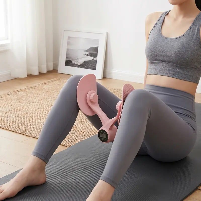 Unisex ABS Plastic Inner Thigh Trainer-Pelvic Floor Exerciser, Lightweight, Compact, Portable, Durable, Office-Friendly, Flexible Contoured Shape, Coil Structure Resistance, Anti-Skid Grip, Leg Curve Fit, Convenient to Use for Home Gym Conditioning