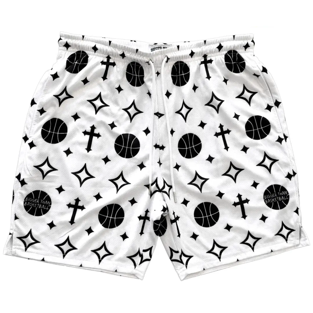 Crossover - Shorts - White | Breathable Basketball Shorts for Gym & Training, Lightweight & Comfortable