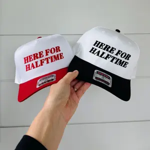 HERE FOR HALFTIME Embroidered Hat Funny Sport Fan Baller Gif Baseball Two Tone Hat