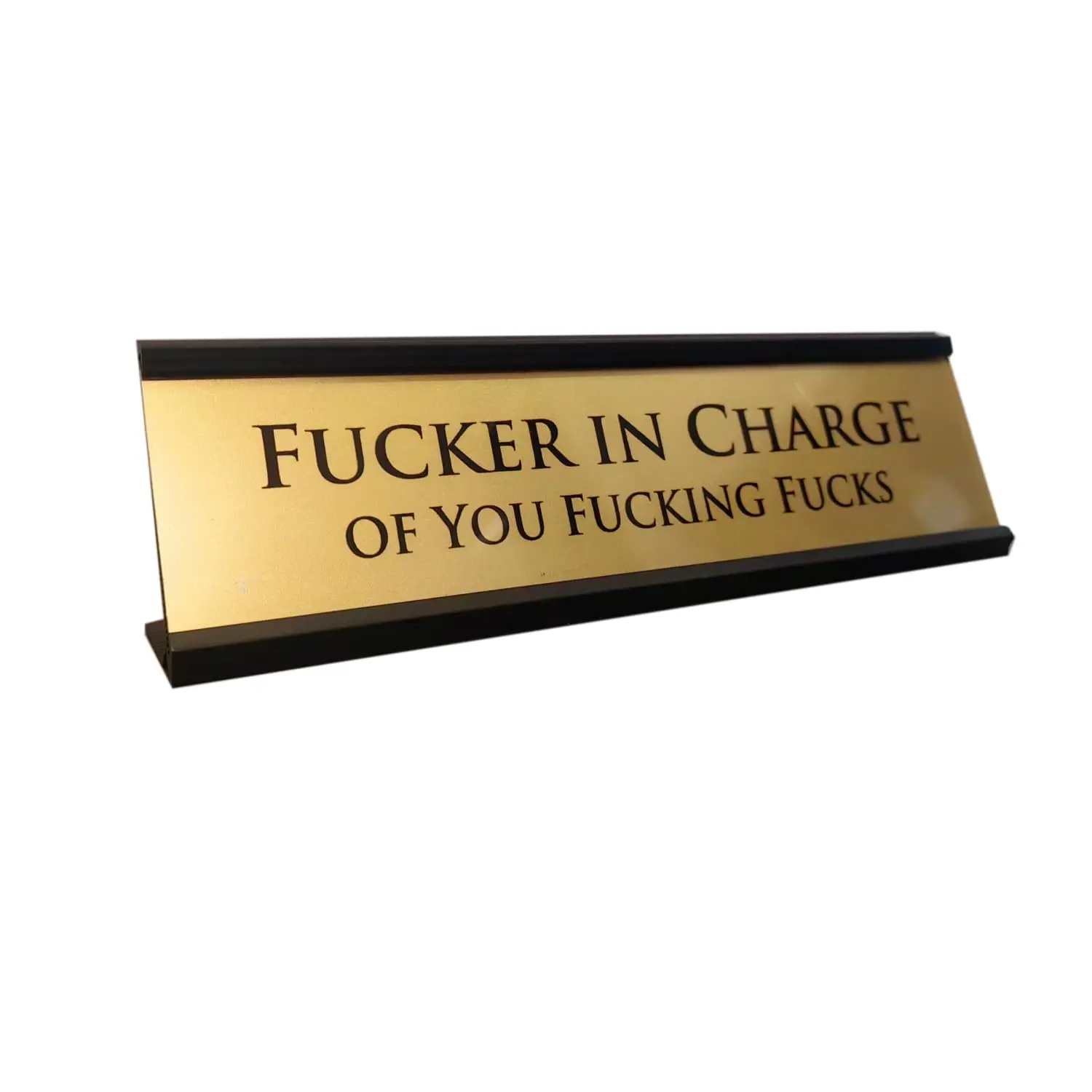 Fucker in Charge Desk Nameplate Sign - 8x2" Executive Desk Nameplate Gag Gifts for Men,Boss, Manager, and Coworker - Office Accessories Decor Decoration easter day plaque